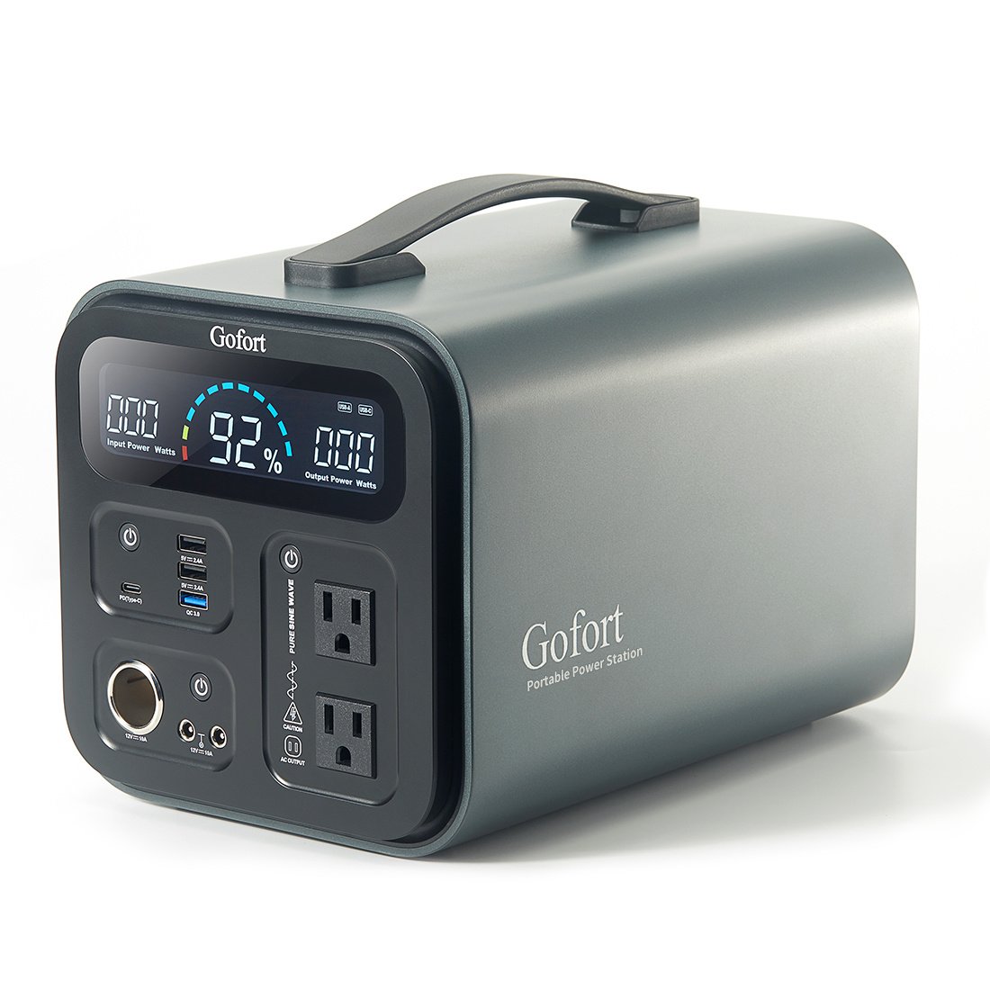 GOFORT Portable Power Station, 1100Wh Solar Generator With 1200W (Peak 2000W) 110V AC Outlets, 120W 12V DC, QC3.0&TypeC, SOS Flashlight, Backup Power GOFORT Portable Power Station, 1100Wh Solar Generator With 1200W (Peak 2000W) 110V AC Outlets, 120W 12V DC, QC3.0&TypeC, SOS Flashlight, Backup Power