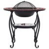 vidaXL Mosaic Fire Pit Table Terracotta and White 26.8" Ceramic