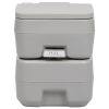 vidaXL Portable Camping Toilet Gray 5.3+2.6 gal