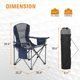Folding Camping Chair Portable Padded Oversized Chairs with Cup Holders